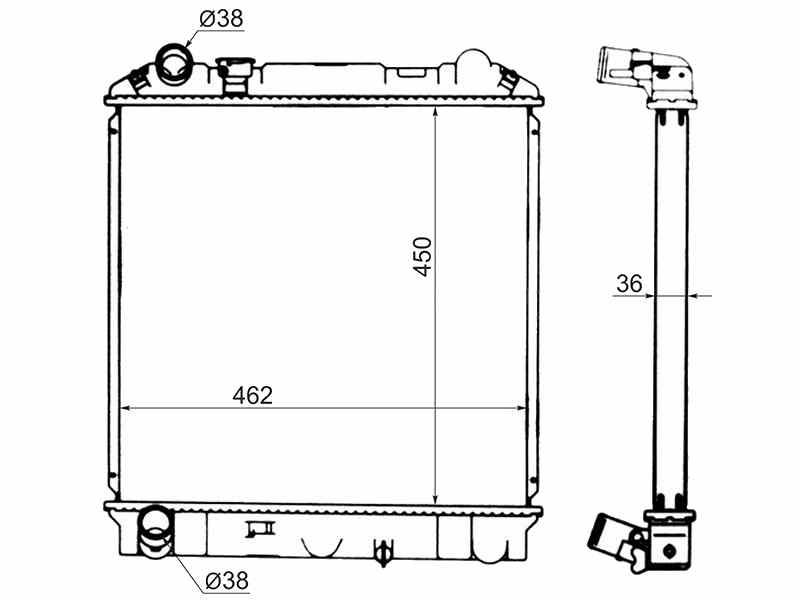 РАДИАТОР СИСТЕМЫ ОХЛАЖДЕНИЯ ДВС SAT IS00024