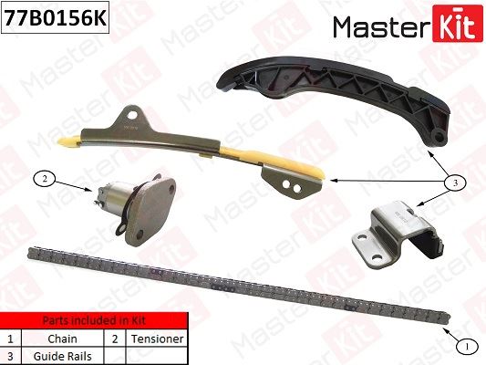 РЕМКОМПЛЕКТ ЦЕПИ ГРМ MASTERKIT 77B0156K