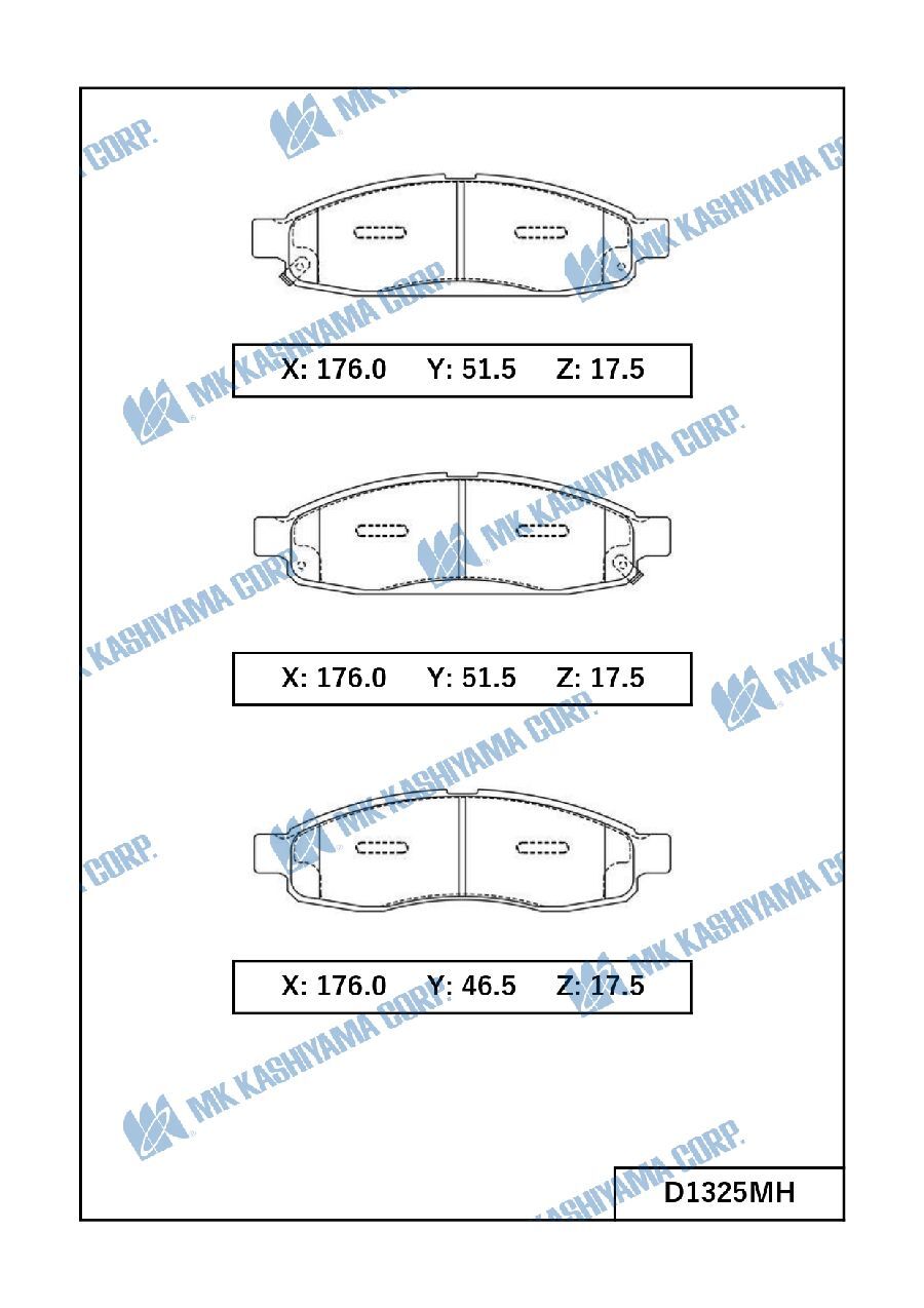 КОЛОДКИ ТОРМОЗНЫЕ ДИСКОВЫЕ KASHIYAMA D1325MH