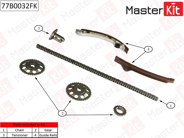 РЕМКОМПЛЕКТ ЦЕПИ ГРМ MASTERKIT 77B0032FK