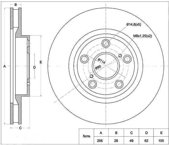 ДИСК ТОРМОЗНОЙ JD JBD0077