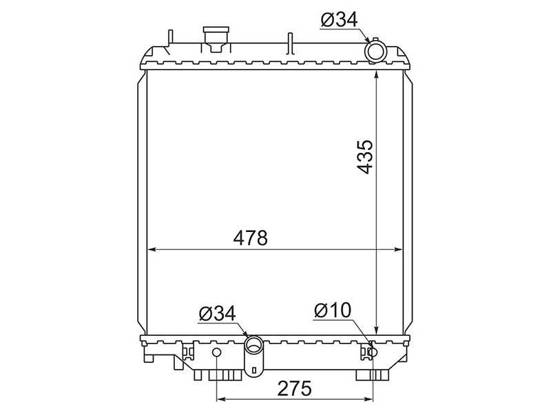 РАДИАТОР СИСТЕМЫ ОХЛАЖДЕНИЯ ДВС SAT TY00631