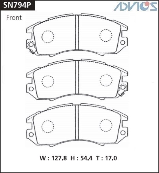 КОЛОДКИ ТОРМОЗНЫЕ ДИСКОВЫЕ ADVICS SN794P