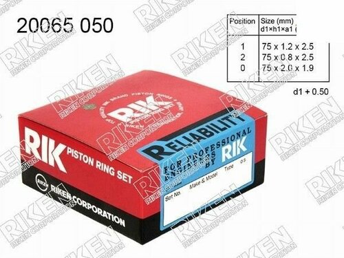 КОЛЬЦА ПОРШНЕВЫЕ RIKEN 20065050