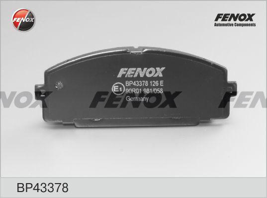 КОЛОДКИ ТОРМОЗНЫЕ ДИСКОВЫЕ FENOX BP43378