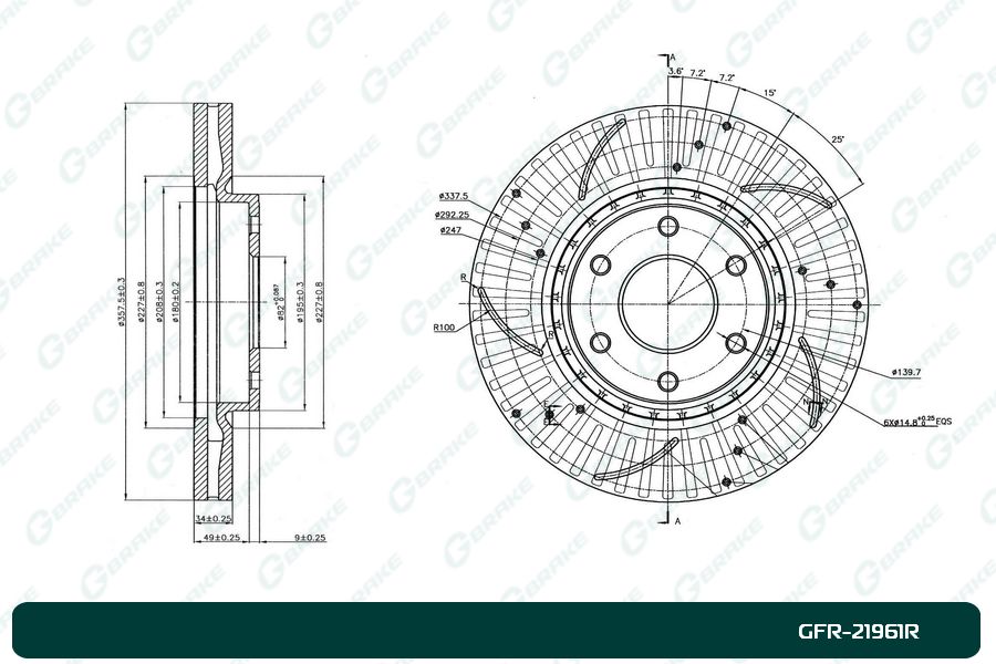 ДИСК ТОРМОЗНОЙ G-BRAKE GFR21961R