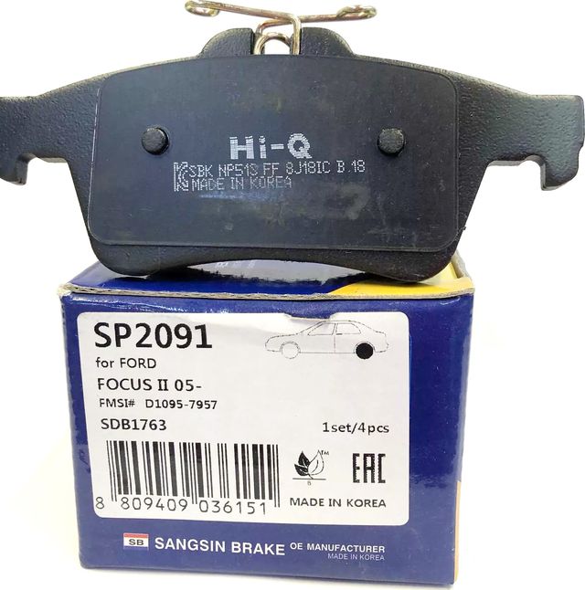 КОЛОДКИ ТОРМОЗНЫЕ ДИСКОВЫЕ SANGSIN BRAKE SP2091