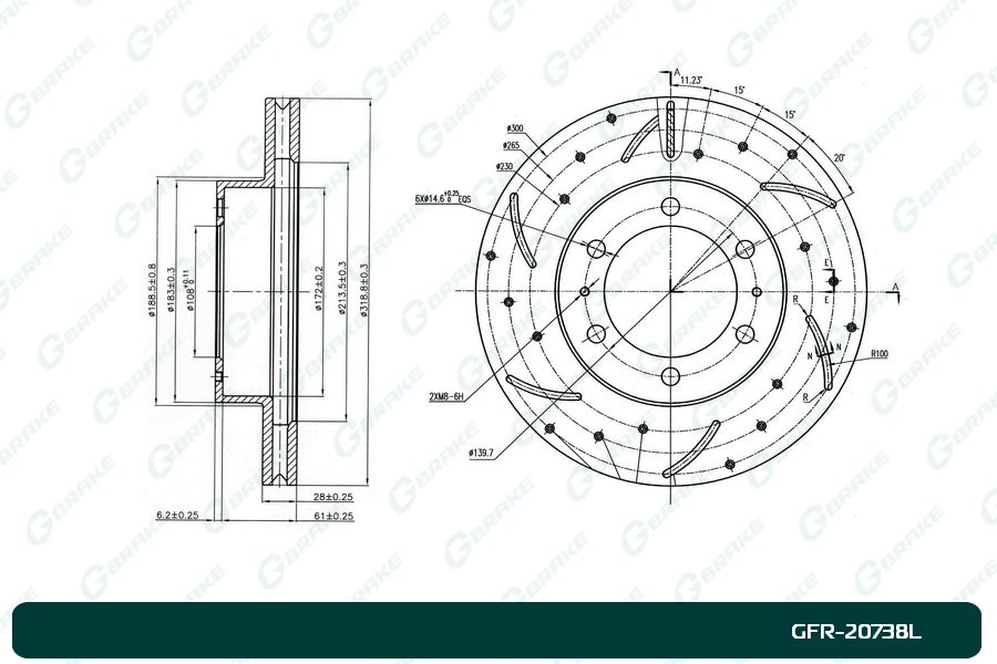 ДИСК ТОРМОЗНОЙ G-BRAKE GFR20738L