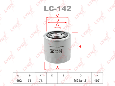 ФИЛЬТР МАСЛЯНЫЙ LYNXauto LC142