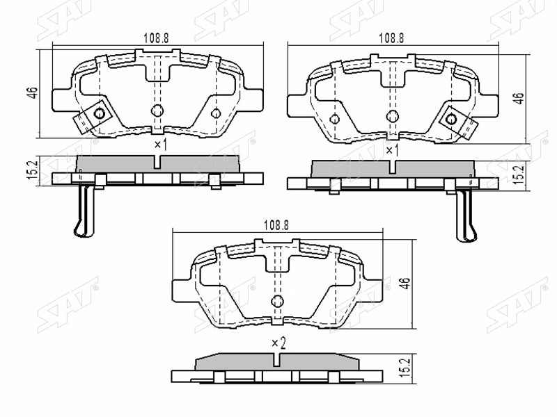 КОЛОДКИ РУЧНОГО ТОРМОЗА SAT ST43022SFEN00