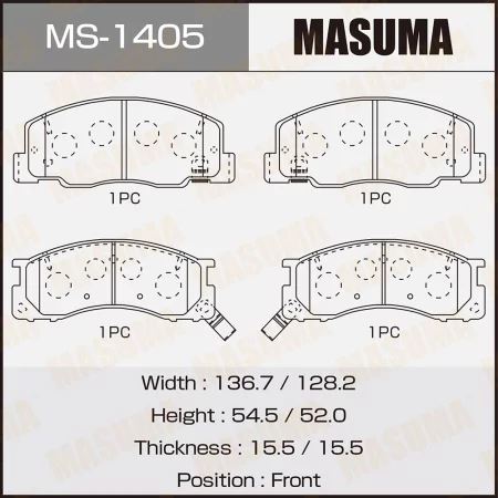 КОЛОДКИ ТОРМОЗНЫЕ ДИСКОВЫЕ MASUMA MS1405
