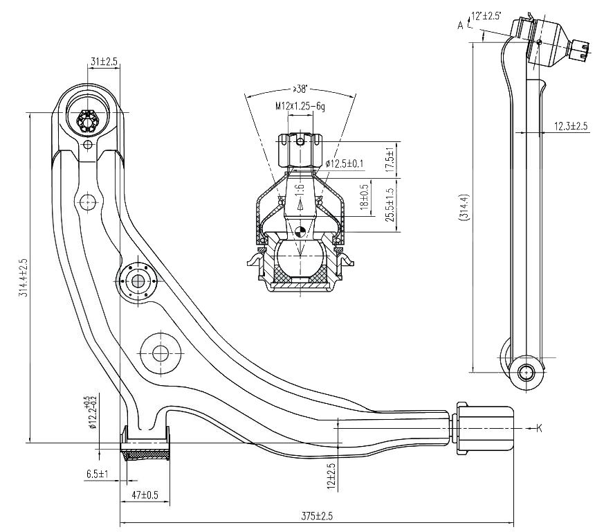 РЫЧАГ ПОДВЕСКИ JD JDCP609L