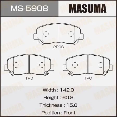 КОЛОДКИ ТОРМОЗНЫЕ ДИСКОВЫЕ MASUMA MS5908