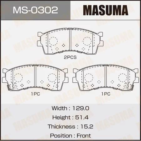 КОЛОДКИ ТОРМОЗНЫЕ ДИСКОВЫЕ MASUMA MS0302