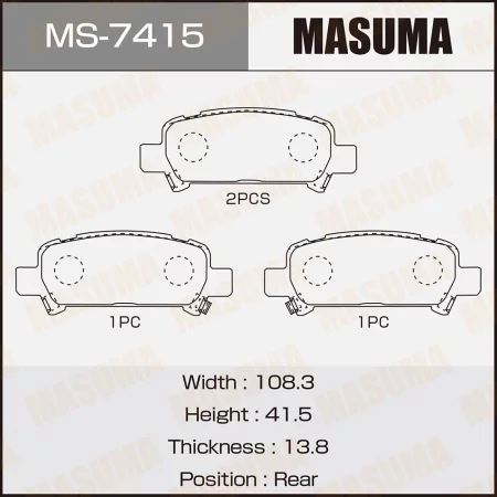 КОЛОДКИ ТОРМОЗНЫЕ ДИСКОВЫЕ MASUMA MS7415