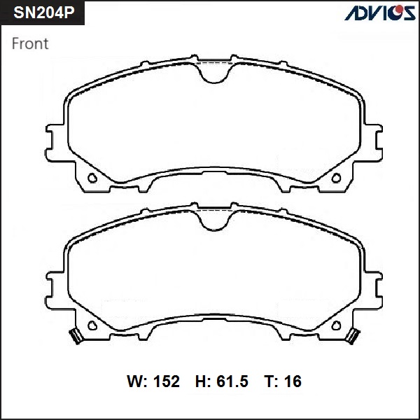 КОЛОДКИ ТОРМОЗНЫЕ ДИСКОВЫЕ ADVICS SN204P