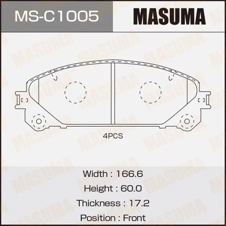 КОЛОДКИ ТОРМОЗНЫЕ ДИСКОВЫЕ MASUMA MSC1005