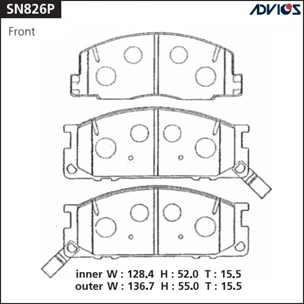 КОЛОДКИ ТОРМОЗНЫЕ ДИСКОВЫЕ ADVICS SN826P