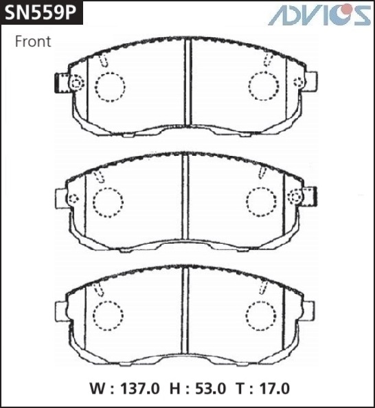 КОЛОДКИ ТОРМОЗНЫЕ ДИСКОВЫЕ ADVICS SN559P