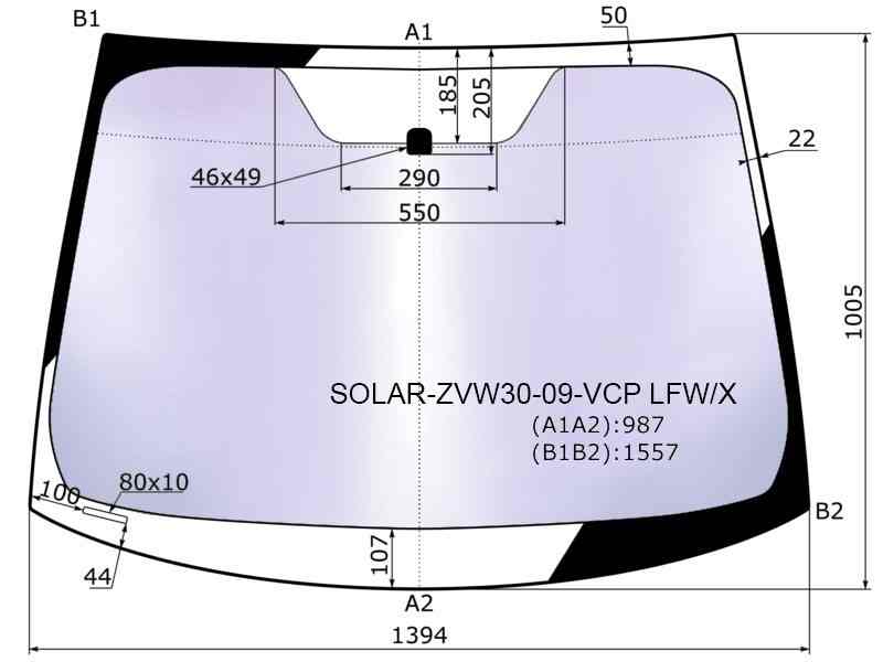 СТЕКЛО ЛОБОВОЕ XYG SOLARZVW3009VCPLFWX