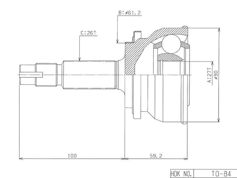 ШРУС ВНЕШНИЙ (НАРУЖНИЙ) HDK TO084