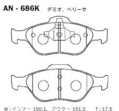 КОЛОДКИ ТОРМОЗНЫЕ ДИСКОВЫЕ AKEBONO AN686K
