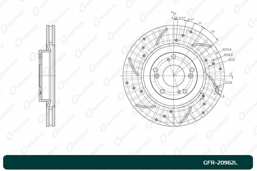 ДИСК ТОРМОЗНОЙ G-BRAKE GFR20962L
