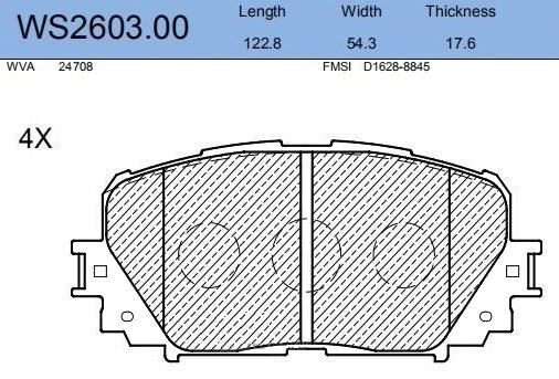 КОЛОДКИ ТОРМОЗНЫЕ ДИСКОВЫЕ JEENICE WS260300