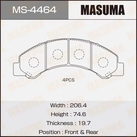 КОЛОДКИ ТОРМОЗНЫЕ ДИСКОВЫЕ MASUMA MS4464