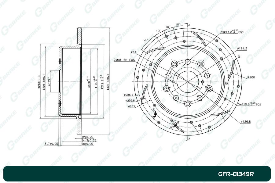 ДИСК ТОРМОЗНОЙ G-BRAKE GFR01349R