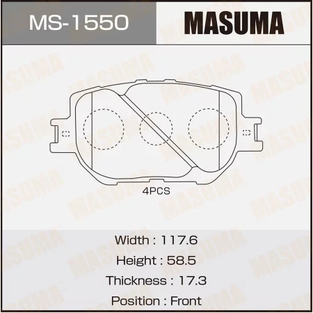 КОЛОДКИ ТОРМОЗНЫЕ ДИСКОВЫЕ MASUMA MS1550