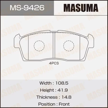 КОЛОДКИ ТОРМОЗНЫЕ ДИСКОВЫЕ MASUMA MS9426