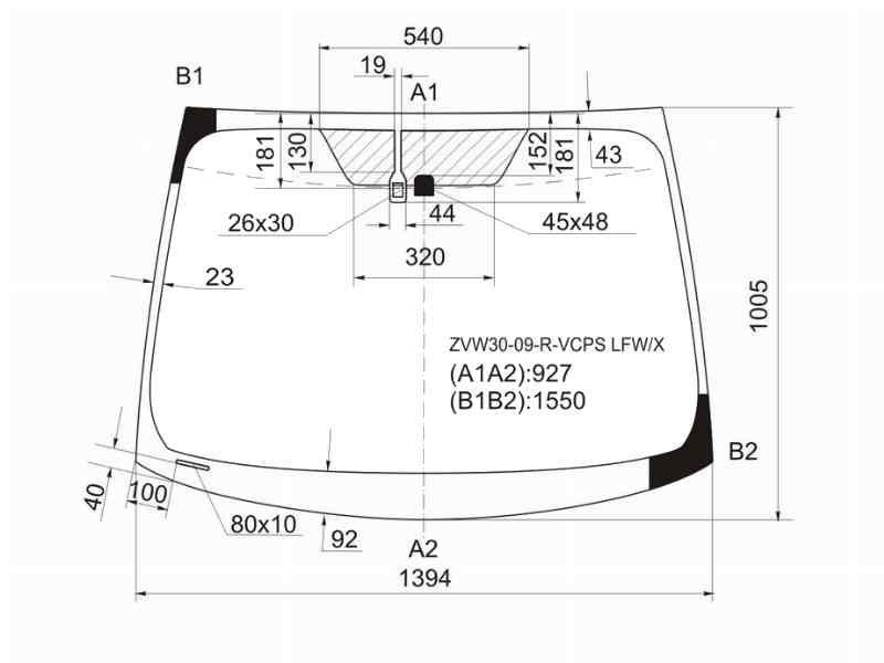 СТЕКЛО ЛОБОВОЕ XYG ZVW3009RVCPSLFWX