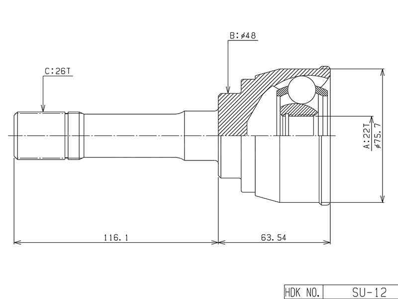 ШРУС ВНЕШНИЙ (НАРУЖНИЙ) HDK SU012