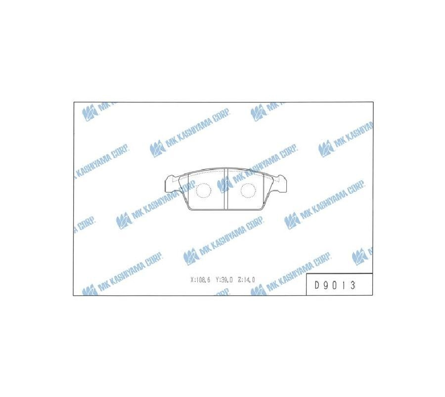 КОЛОДКИ ТОРМОЗНЫЕ ДИСКОВЫЕ KASHIYAMA D9013