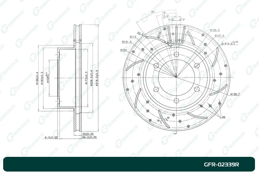 ДИСК ТОРМОЗНОЙ G-BRAKE GFR02339R