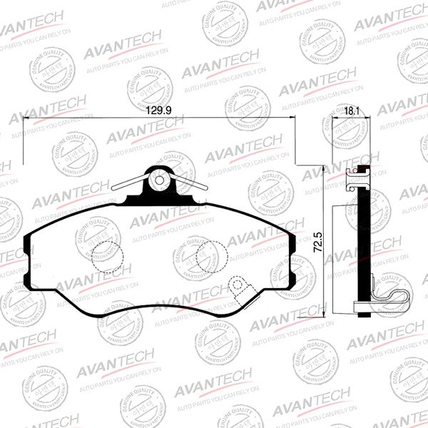 КОЛОДКИ ТОРМОЗНЫЕ ДИСКОВЫЕ AVANTECH AV064