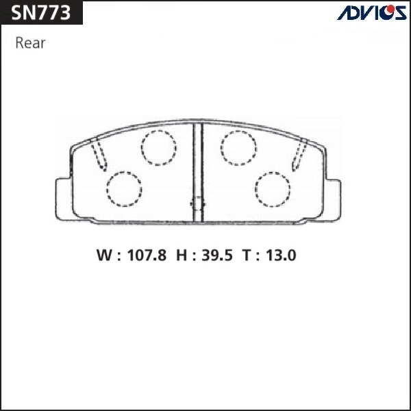 КОЛОДКИ ТОРМОЗНЫЕ ДИСКОВЫЕ ADVICS SN773