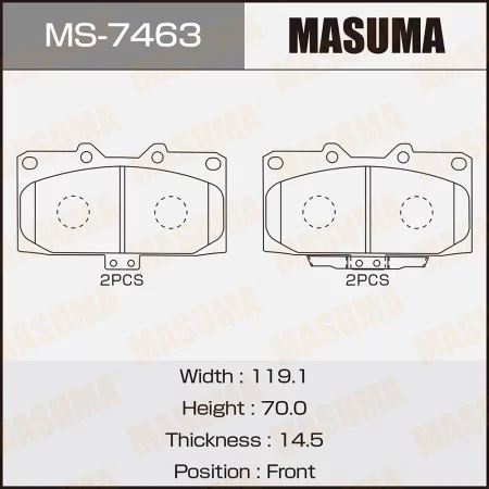 КОЛОДКИ ТОРМОЗНЫЕ ДИСКОВЫЕ MASUMA MS7463