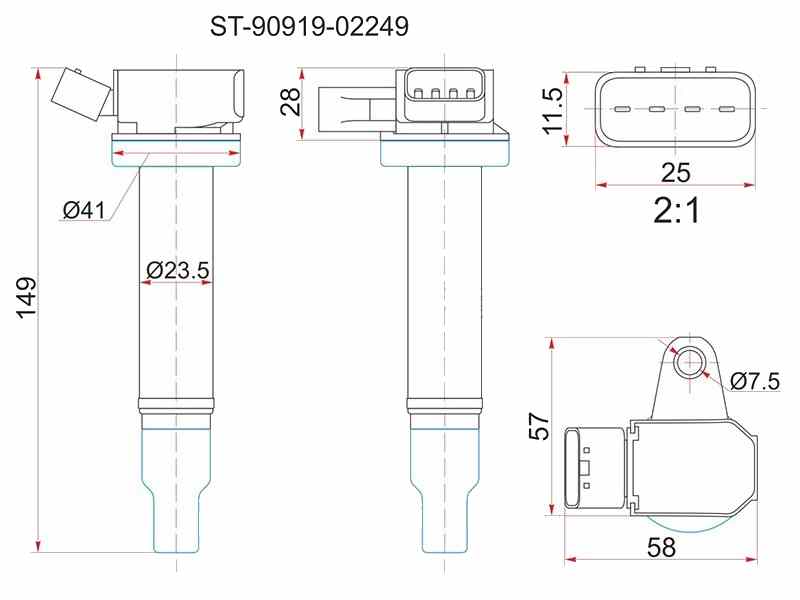 КАТУШКА ЗАЖИГАНИЯ SAT ST9091902249
