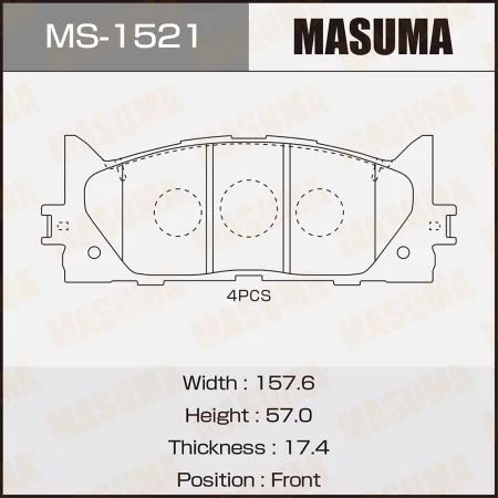 КОЛОДКИ ТОРМОЗНЫЕ ДИСКОВЫЕ MASUMA MS1521