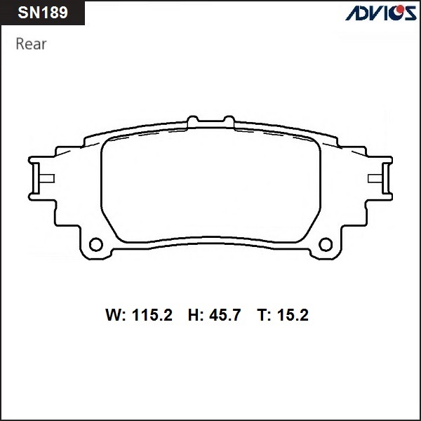 КОЛОДКИ ТОРМОЗНЫЕ ДИСКОВЫЕ ADVICS SN189