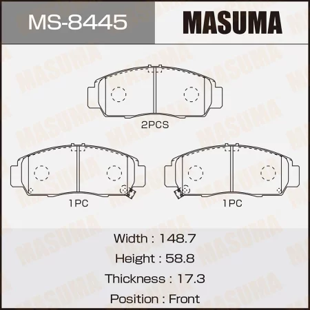 КОЛОДКИ ТОРМОЗНЫЕ ДИСКОВЫЕ MASUMA MS8445