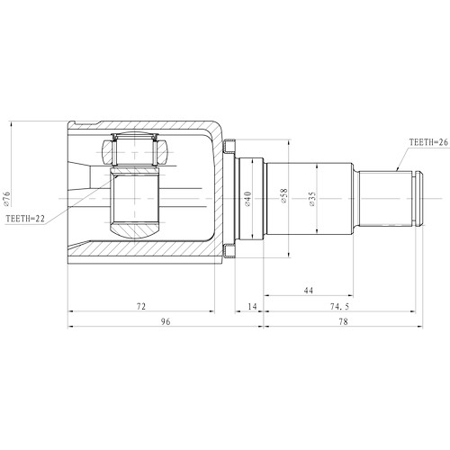 ШРУС ВНУТРЕННИЙ SAT SB606