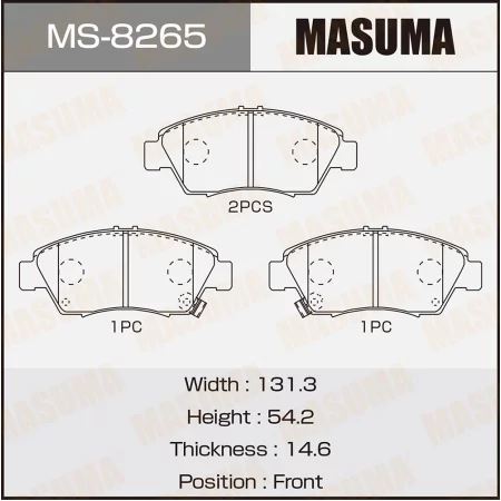 КОЛОДКИ ТОРМОЗНЫЕ ДИСКОВЫЕ MASUMA MS8265