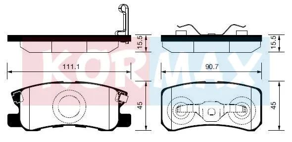 КОЛОДКИ ТОРМОЗНЫЕ ДИСКОВЫЕ KORMAX KBP081