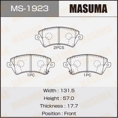 КОЛОДКИ ТОРМОЗНЫЕ ДИСКОВЫЕ MASUMA MS1923