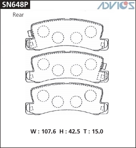 КОЛОДКИ ТОРМОЗНЫЕ ДИСКОВЫЕ ADVICS SN648P