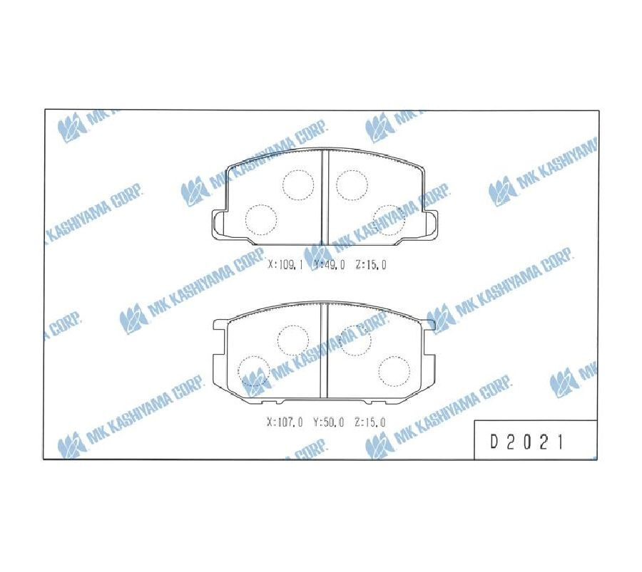 КОЛОДКИ ТОРМОЗНЫЕ ДИСКОВЫЕ KASHIYAMA D2021
