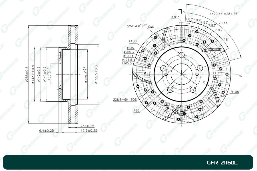 ДИСК ТОРМОЗНОЙ G-BRAKE GFR21160L